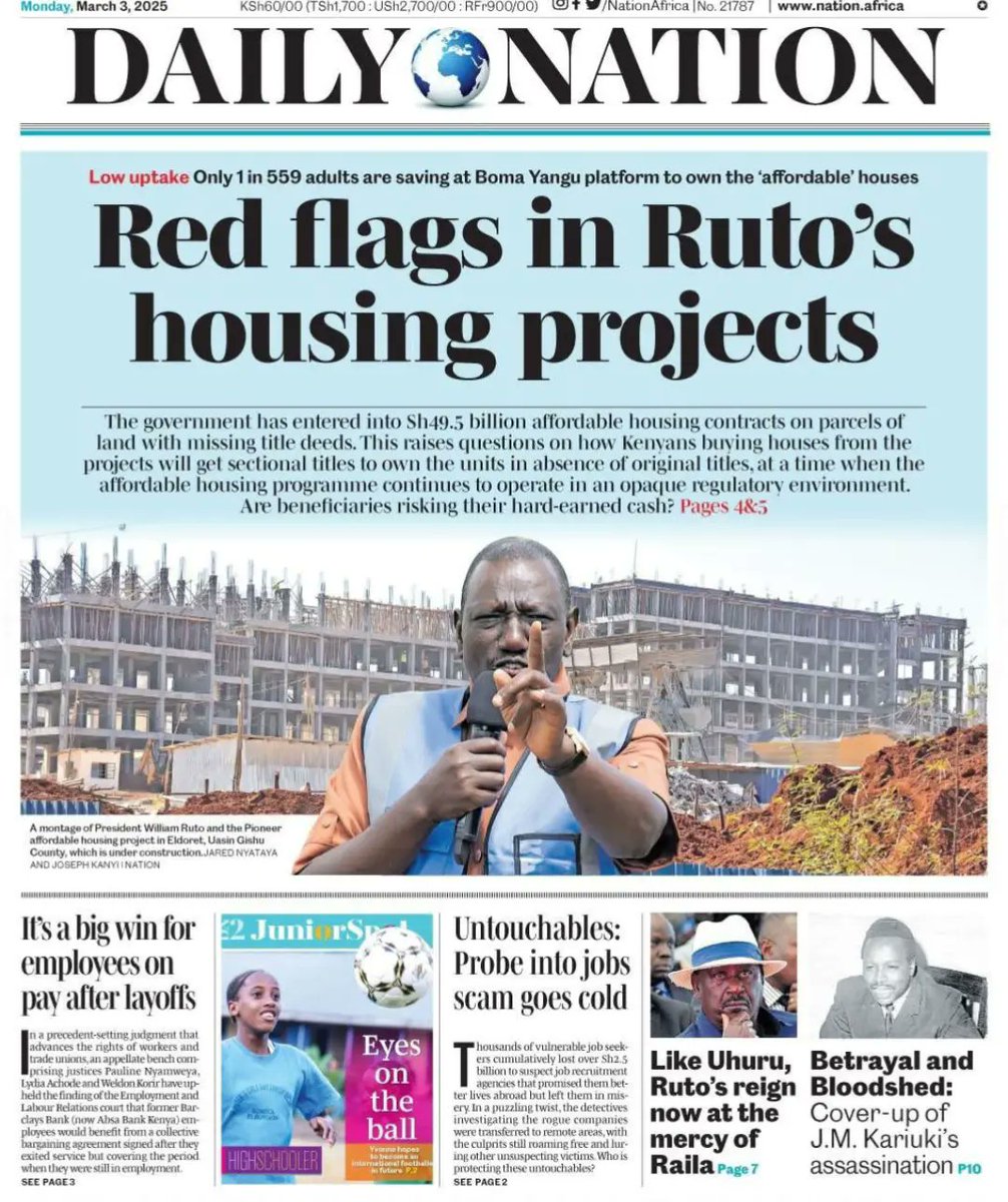 kikaokenya254's tweet image. Ruto&apos;s Housing Dream Crumbles Before It Starts: How Can You Build Homes on Land Without Title Deeds?

What is your take on this? 

Join our movement at kikao.live today and make your voice heard

#kikaomovement
 #kikao #kikaoreps