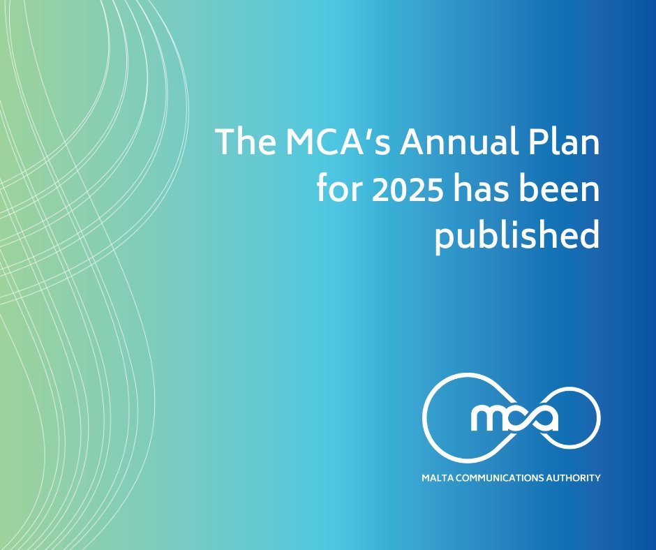 The #MCA has just published its Annual Plan for 2025, which sets out the priority work-streams and related individual tasks that the MCA will be conducting during 2025.
Annual Plan: mca.org.mt/articles/annua…
#Communications