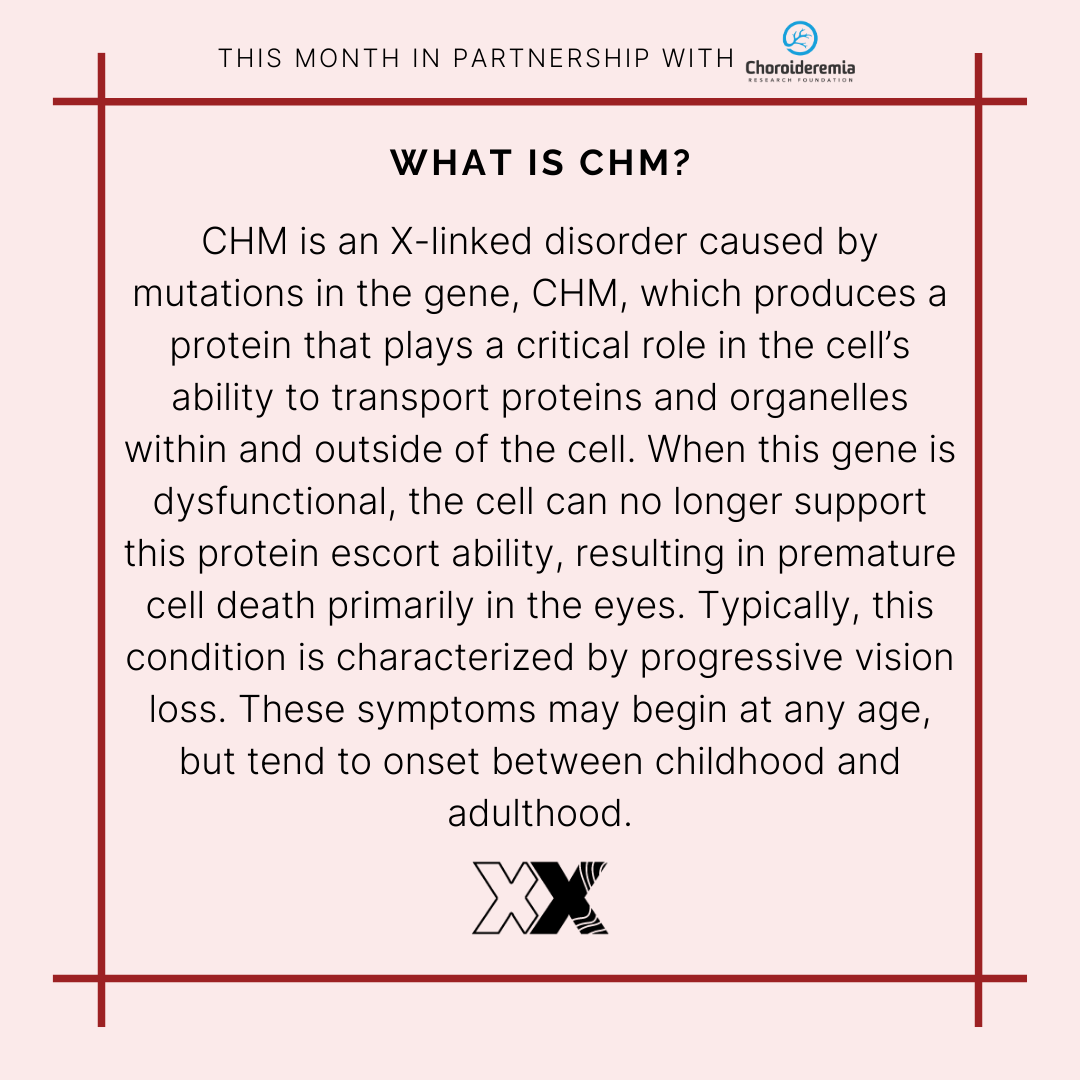 remember_girls's tweet photo. This month as part of our Carrier Connections series, we are partnering with @curechm to bring you facts and interviews about choroideremia and how carriers may be impacted. Stay tuned! #Choroideremia #XLinked #NotJustCarriers https://t.co/0XvgeZswel