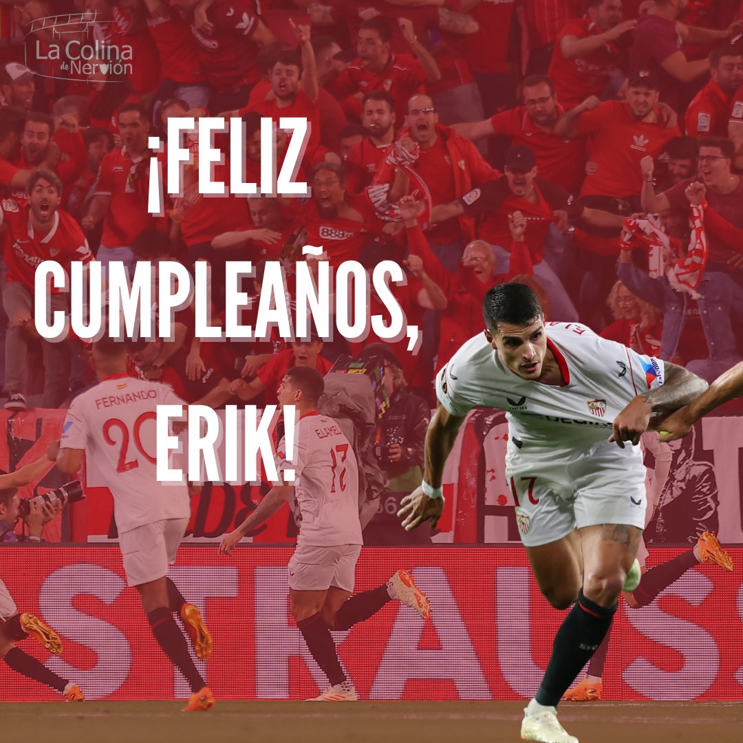 La Colina de Nervión (@colinadenervion) on Twitter photo 🔴Hoy es el cumpleaños de <a href="/ErikLamela/">Erik Manuel Lamela</a>.
⚽️Fue el encargado de anotar el gol que clasificó al #SevillaFC a la final de la Europa League 2022/2023.
🥳Muchas felicidades.
#CompartimosAfición 🔴Hoy es el cumpleaños de <a href="/ErikLamela/">Erik Manuel Lamela</a>.
⚽️Fue el encargado de anotar el gol que clasificó al #SevillaFC a la final de la Europa League 2022/2023.
🥳Muchas felicidades.
#CompartimosAfición