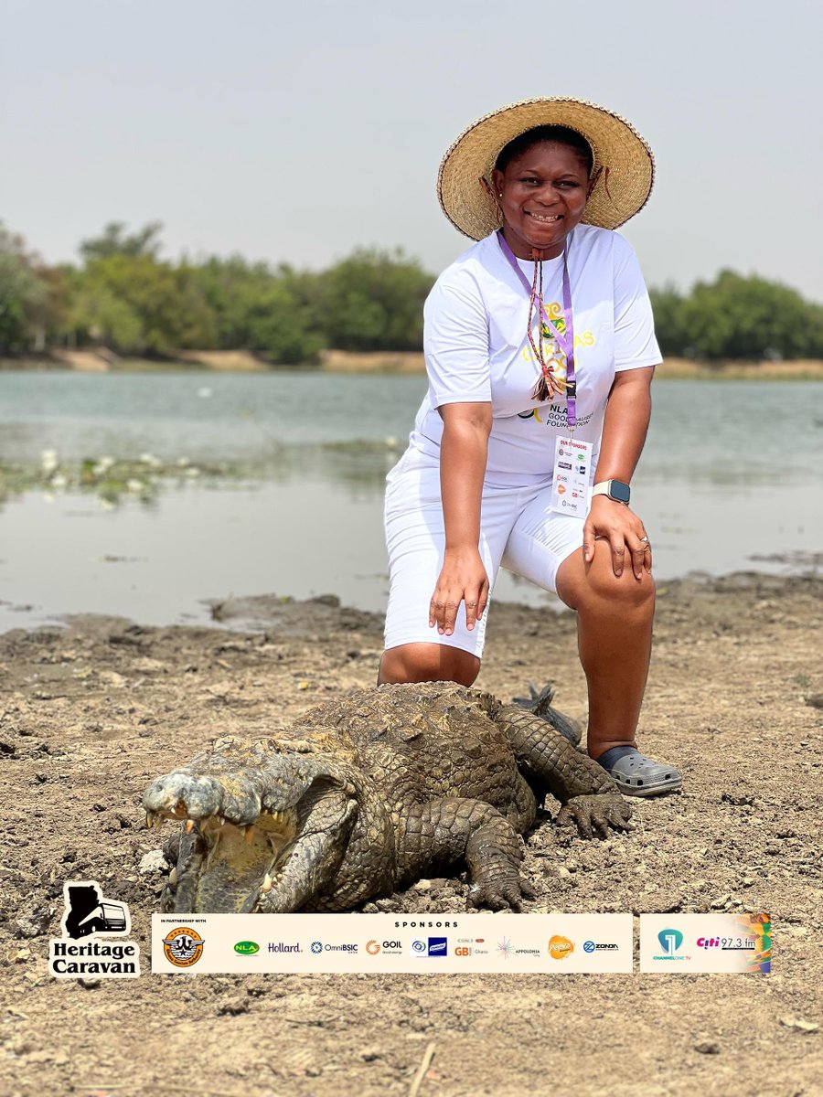 Channel1TVGHA's tweet photo. 🇬🇭🇬🇭 These ones were right on the edge of nervousness! 😂 You know the ones—if the croc had so much as blinked…😂😂 But hey, A for effort! 😍🔥

📍 The Heritage Caravan at Paga!
#HeritageMonth2025
#HeritageCaravan2025 https://t.co/2YlOFC19Ul