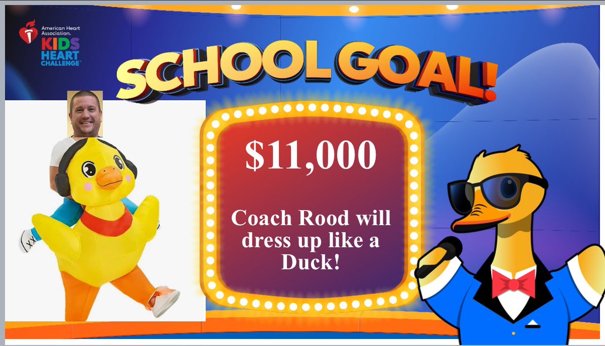 From Coach Rood for the Kids Heart Challenge: 

KHC ends this Friday, March 7! We are so close to our goal!!! 🎉😃🎉😃🎉