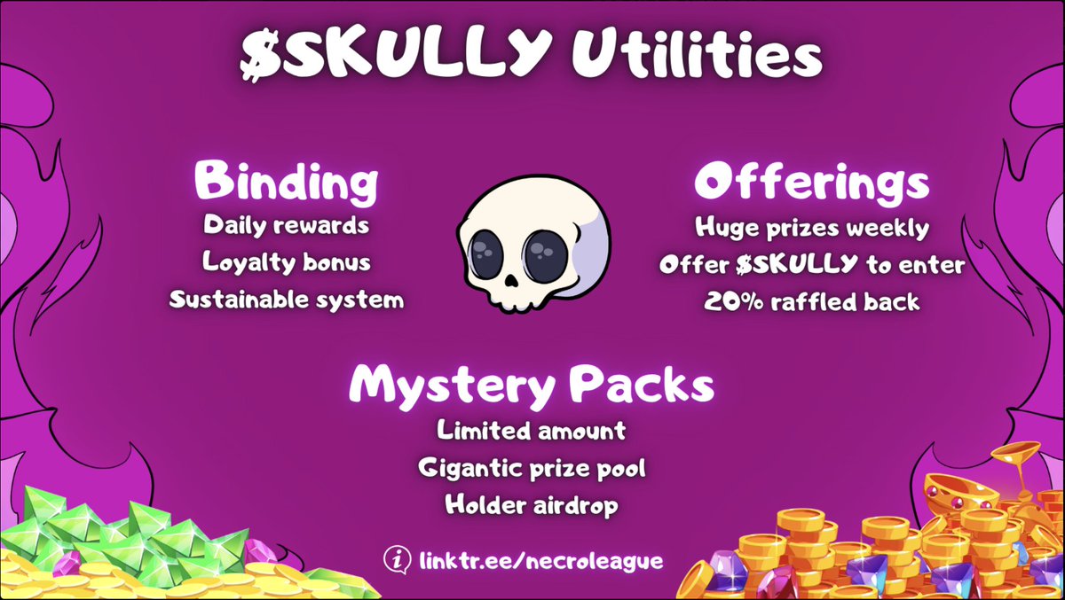 New Partner Alert: <a href="/necroleague/">Necro League Gaming Studios</a> 

We love the $SKULLY utility and team
Mobile Game - Passive Income - Charity

The FLOCK will be airdropped 1% of the $SKULLY token 

These rewards will be split evenly amongst all arena holders

Min of 10k COCK-LOCK tokens to qualify for