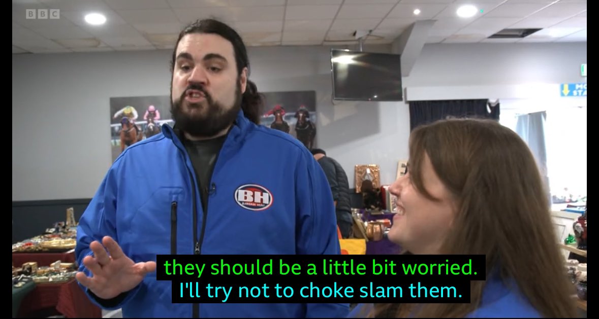 Sometimes when my inner frost demons aren't guiding my actions through a possessed mask, I like to dress up in blue and compete on the day time television shows. I only threatened the other team once 🧊❄️

Bargain Hunt available now on BBC iplayer: bbc.co.uk/iplayer/episod…