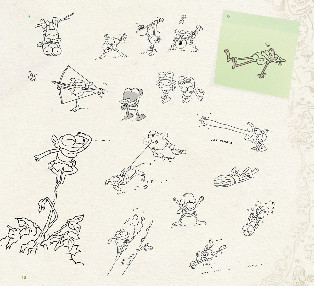 Courtesy of <a href="/TOKYOPOP/">TOKYOPOP</a>, feast your eyes on some Sprig focused exclusive pages from Art of #Amphibia!!  I was so lucky to work with <a href="/DrewTailored/">Drew Taylor</a> on this project - who wrote the text from extensive interviews.  There is some JOLLY rare art featured here from WAY back in the day.