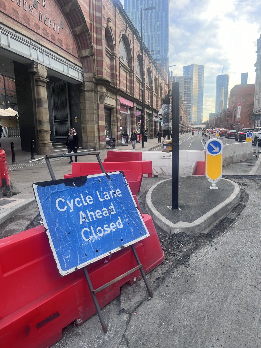 Is Deansgate cycle lane open yet? tweet media