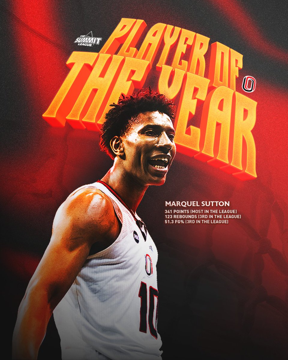 𝐏𝐋𝐀𝐘𝐄𝐑 𝐎𝐅 𝐓𝐇𝐄 𝐘𝐄𝐀𝐑🏆

One of the greatest Mavericks of All Time and now the first man in program history to be named Summit League Player of the Year. Remember the name Marquel Sutton.

#GoMavs #OmahaMBB