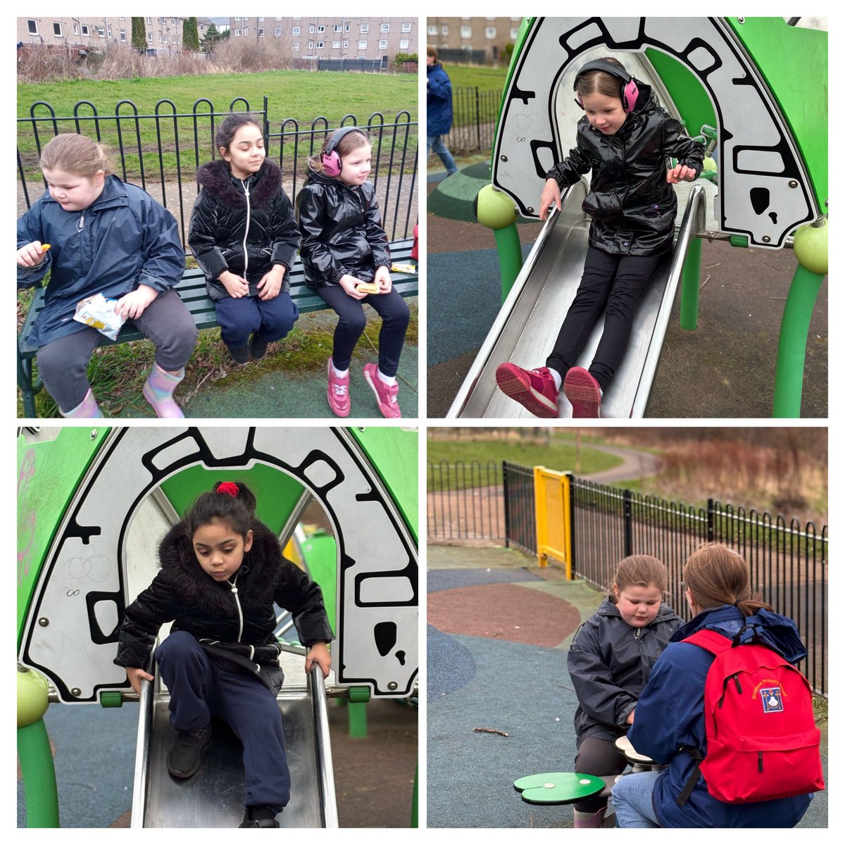 The Panda girls had a lovely walk to the park this morning; climbing, jumping, bouncing and enjoying a snack together!