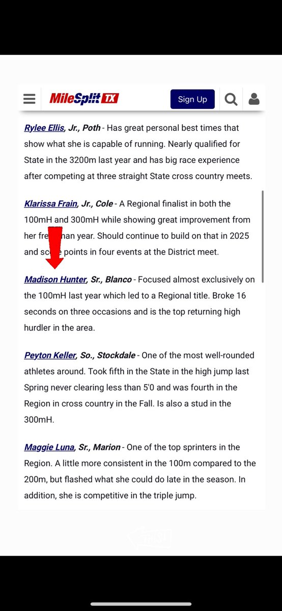 Senior Season of Track &amp;Field off to a great start! <a href="/TXMileSplit/">Texas MileSplit</a>