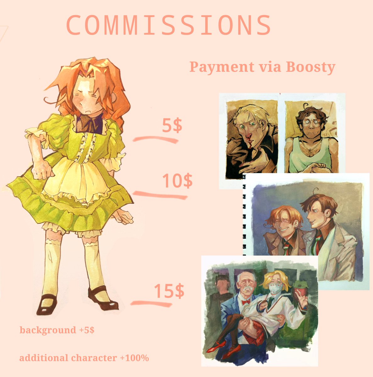 decomposed_jija's tweet image. commissions are open again! boosty is card only