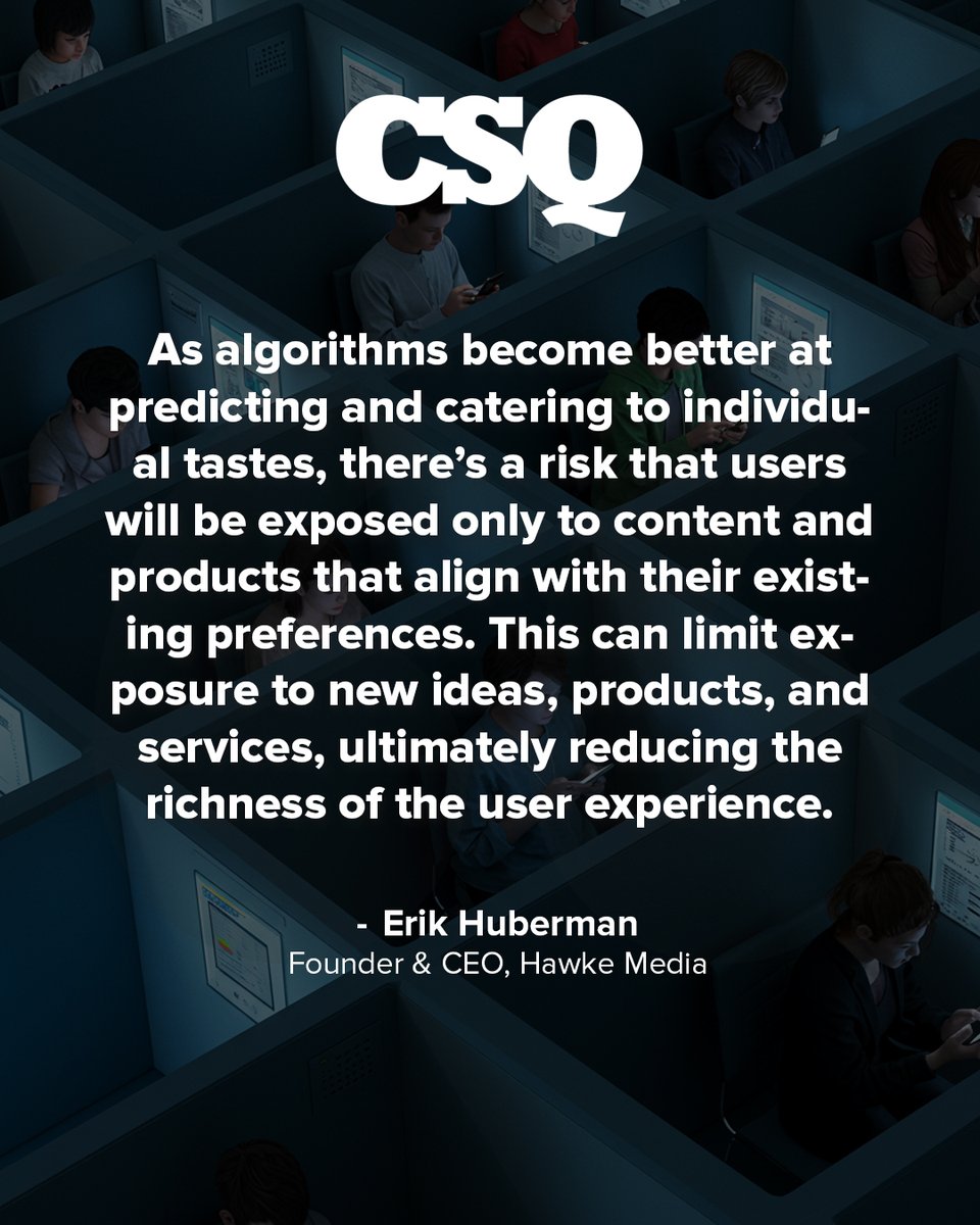 Personalization is supposed to make our lives easier, helping us discover what we love, faster. But at what point does it stop expanding our world and start limiting it?

I call this the Personalization Paradox, a challenge I break down in my latest <a href="/CSQMag/">CSQ</a> feature.

AI-driven