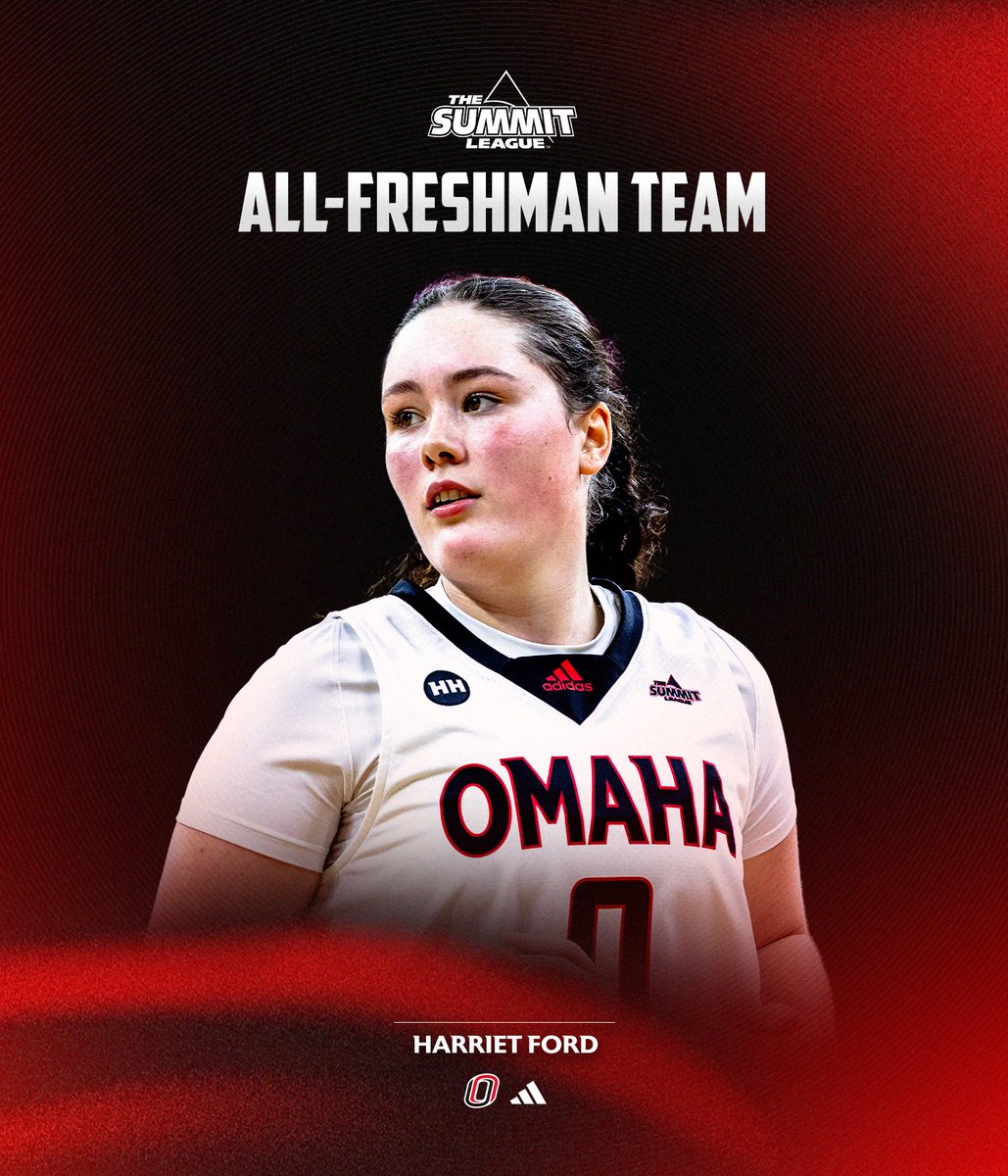 𝐀𝐋𝐋-𝐅𝐑𝐄𝐒𝐇𝐌𝐀𝐍 𝐓𝐄𝐀𝐌🏅

Harriet Ford earns Summit League All-Freshman Team honors for her first year!👏

#OmahaWBB x #ReachTheSummit