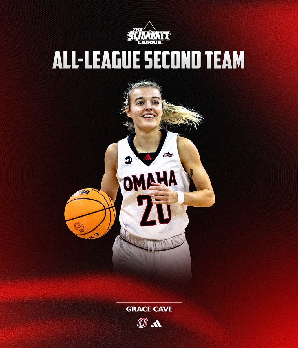 𝐀𝐋𝐋-𝐋𝐄𝐀𝐆𝐔𝐄 𝐒𝐄𝐂𝐎𝐍𝐃 𝐓𝐄𝐀𝐌🥈

Grace Cave finishes her historic regular season with Summit League All-League Second Team honors!🤘

#OmahaWBB x #ReachTheSummit