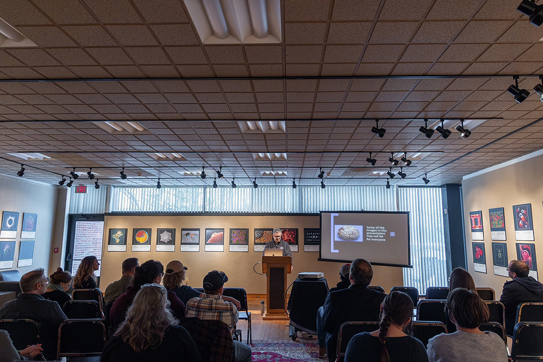 Nathan Pallace presents about being a medical photographer at the Visual Arts Gallery @sunyadk on Feb 24th amidst the “Images from Science 3” exhibit -  also available in paperback from RIT Press - that will be displayed through April 17, 2025.

Photo credits: Erin Reid Coker