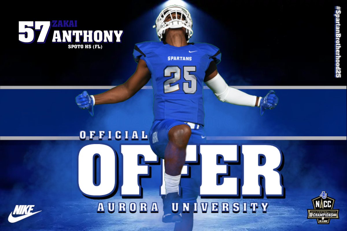 Zakai Anthony (@zakaianthony) on Twitter photo Blessed to receive my third offer from Aurora University. <a href="/DonBeebeNFL/">Don Beebe</a> <a href="/ChattinKeith/">Keith Chattin 🏈</a> <a href="/SpotoFootball/">SpotoSpartansFootball</a> Blessed to receive my third offer from Aurora University. <a href="/DonBeebeNFL/">Don Beebe</a> <a href="/ChattinKeith/">Keith Chattin 🏈</a> <a href="/SpotoFootball/">SpotoSpartansFootball</a>