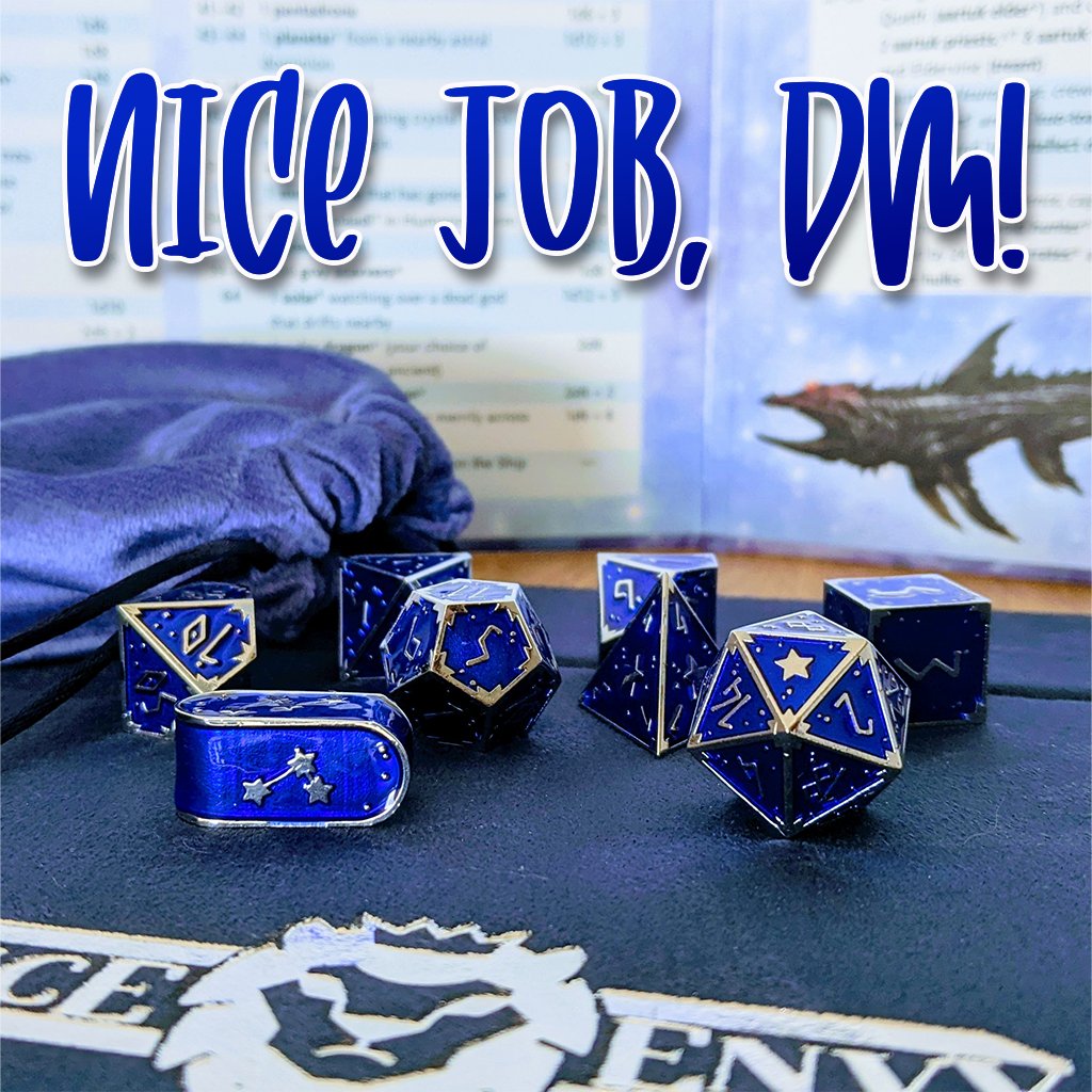 DiceEnvy's tweet image. Happy International GM day!! 🎉
We love our DMs, we love them SO much that we interview them on the regular for our segment Nice Job, DM! diceenvy.com/blogs/news
Know any DMs with regular jobs that would like to say hi? Send them our way! 💌 rach@diceenvy.com
#dice #rpg #dnd