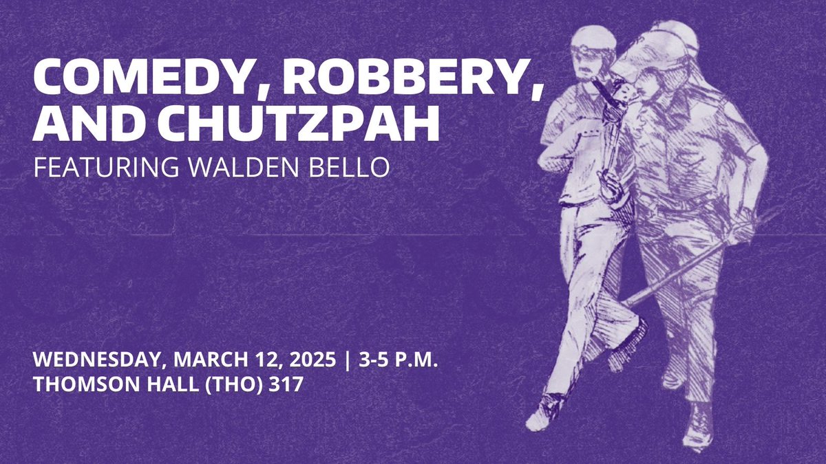 Center for Southeast Asia & its Diasporas (@csead_uw) on Twitter photo Join us Wednesday, March 12 for "Comedy, Robbery, and Chutzpah" with <a href="/WaldenBello/">Walden Bello</a>
Bello will discuss his new memoir, "Global Battlefields," recounting his experiences organizing in the U.S. during the Marcos regime
In-person | 3-5 p.m.
THO 317
Details: bit.ly/3D3Hfbr Join us Wednesday, March 12 for "Comedy, Robbery, and Chutzpah" with <a href="/WaldenBello/">Walden Bello</a>
Bello will discuss his new memoir, "Global Battlefields," recounting his experiences organizing in the U.S. during the Marcos regime
In-person | 3-5 p.m.
THO 317
Details: bit.ly/3D3Hfbr