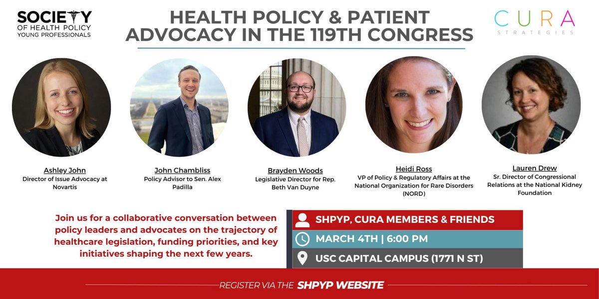 curastrategies's tweet image. Don't miss our exclusive event with @dchealthpolicy tonight!
CURA's @scott_leezer will be moderating a dynamic discussion with distinguished experts about the trajectory of health policy over the next few years.
🔗 Register here: ow.ly/QxzX50V3ePP Hope to see you there!