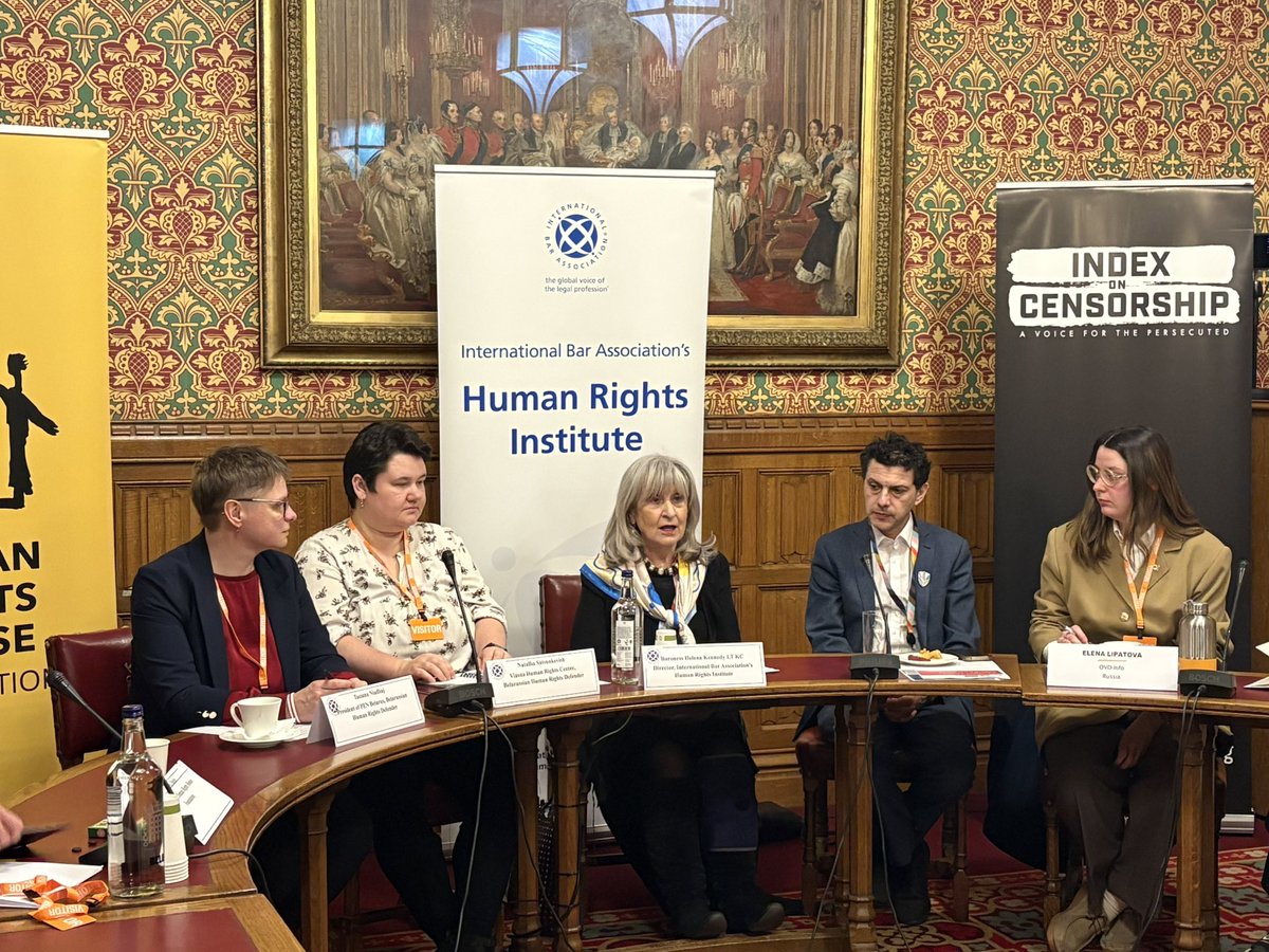Index on Censorship (@indexcensorship) on Twitter photo Today, we are in UK Parliament with Baroness Helena Kennedy, <a href="/HRHFoundation/">Human Rights House Foundation</a> and <a href="/IBAHRI/">IBA's Human Rights Institute</a> for an event bringing together human rights defenders from Belarus and Russia to discuss the challenges and opportunities for 2025. Today, we are in UK Parliament with Baroness Helena Kennedy, <a href="/HRHFoundation/">Human Rights House Foundation</a> and <a href="/IBAHRI/">IBA's Human Rights Institute</a> for an event bringing together human rights defenders from Belarus and Russia to discuss the challenges and opportunities for 2025.