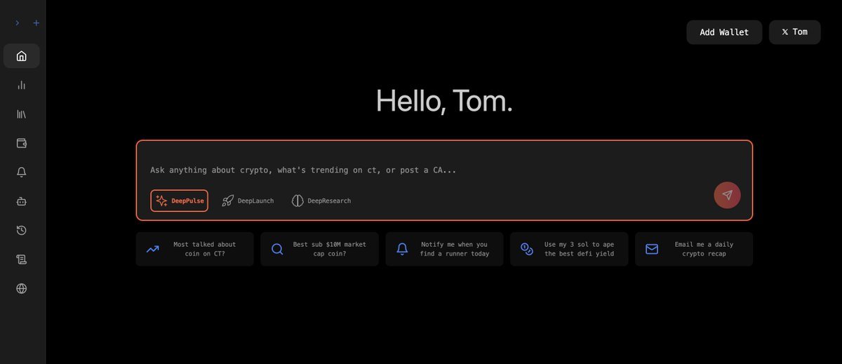 Post eth-denver, have been heads down coding

the ultimate goal is to create a single crypto intelligence/abstraction platform for market alpha, research and trading

have many ideas for this but here's a first glimpse of v0.1