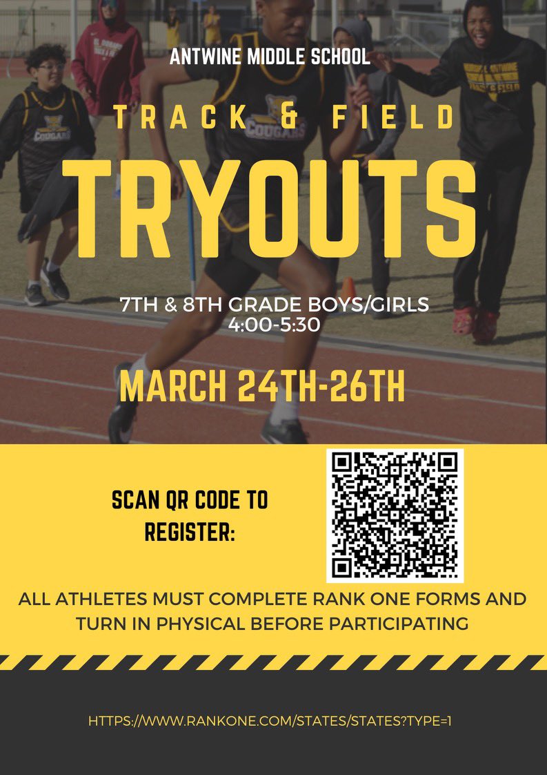 ‼️Track Tryouts‼️<a href="/HAntwine_MS/">Patricia Pedroza</a> <a href="/MChavez_AMS/">Monica Chavez</a> <a href="/iGalindo_AMS/">Mr. Galindo</a> <a href="/PhysicalEd_HA/">Hurshel Antwine PE Dept.</a>