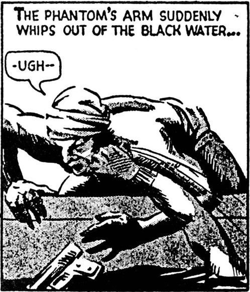 Chronicle_Tweet's tweet image. #OnThisDay in 1936, we see for the first time #thePhantom skull marking someone &amp;amp; wearing no gloves. For the next two days, we see the Phantom wearing gloves again. Curious if this was the moment, when #RayMoore &amp;amp; #LeeFalk realised its best for him to be ungloved for good?