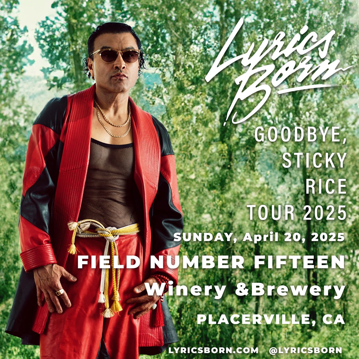 Just announced! 🤘
Sun. April 20, Placerville, CA (Field Number Fifteen Winery &amp; Brewery)

Tickets &amp; Info: linktr.ee/lyricsborn

More dates to be announced.