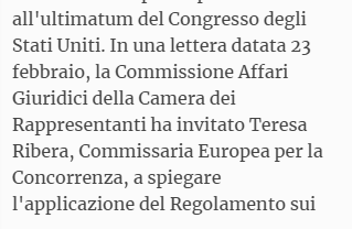 dariodenni's tweet photo. il 10 marzo capiremo se il #digitalpackage resisterà a Trump. Il Congresso ha chiesto a Ribera di dare conto del #DMA. Io vi dico solo che è stato un percorso bellissimo e come disse Lina Khan il "genio è uscito dalla lampada". Possiamo fare finta di ignorarlo, ma è uscito. https://t.co/r4cK33E5tL