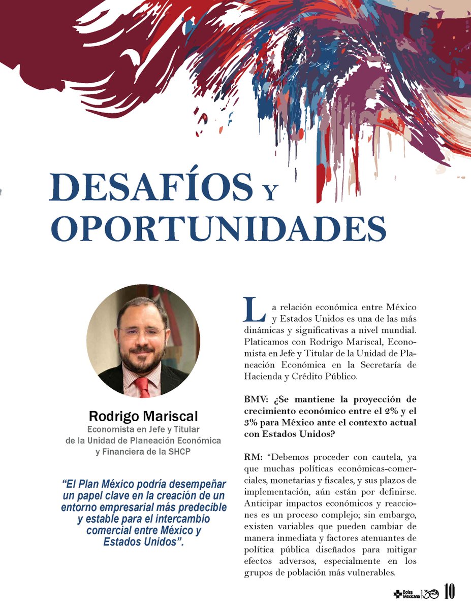 BMVMercados's tweet image. ¿Cómo impactará el Plan México en el comercio con EE. UU.? Este plan busca mayor estabilidad y predictibilidad en el mercado. @RodMariscal, Economista en Jefe de la @Hacienda_Mexico, analiza los retos y oportunidades.
Lee más: 🔗bmv.com.mx/docs-pub/ASSET…
#Economía #Comercio…