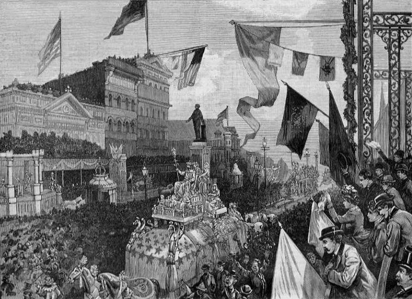 What was Mardi Gras like in the 1800s? That depends...check out our blog "Mardi Gras for Enslaved and Free People of Color in Nineteenth-Century New Orleans" to learn more: ow.ly/3MNv50V6pBN

Pictured: The Carnival at New Orleans, a wood engraving drawn by John Durkin 1885.