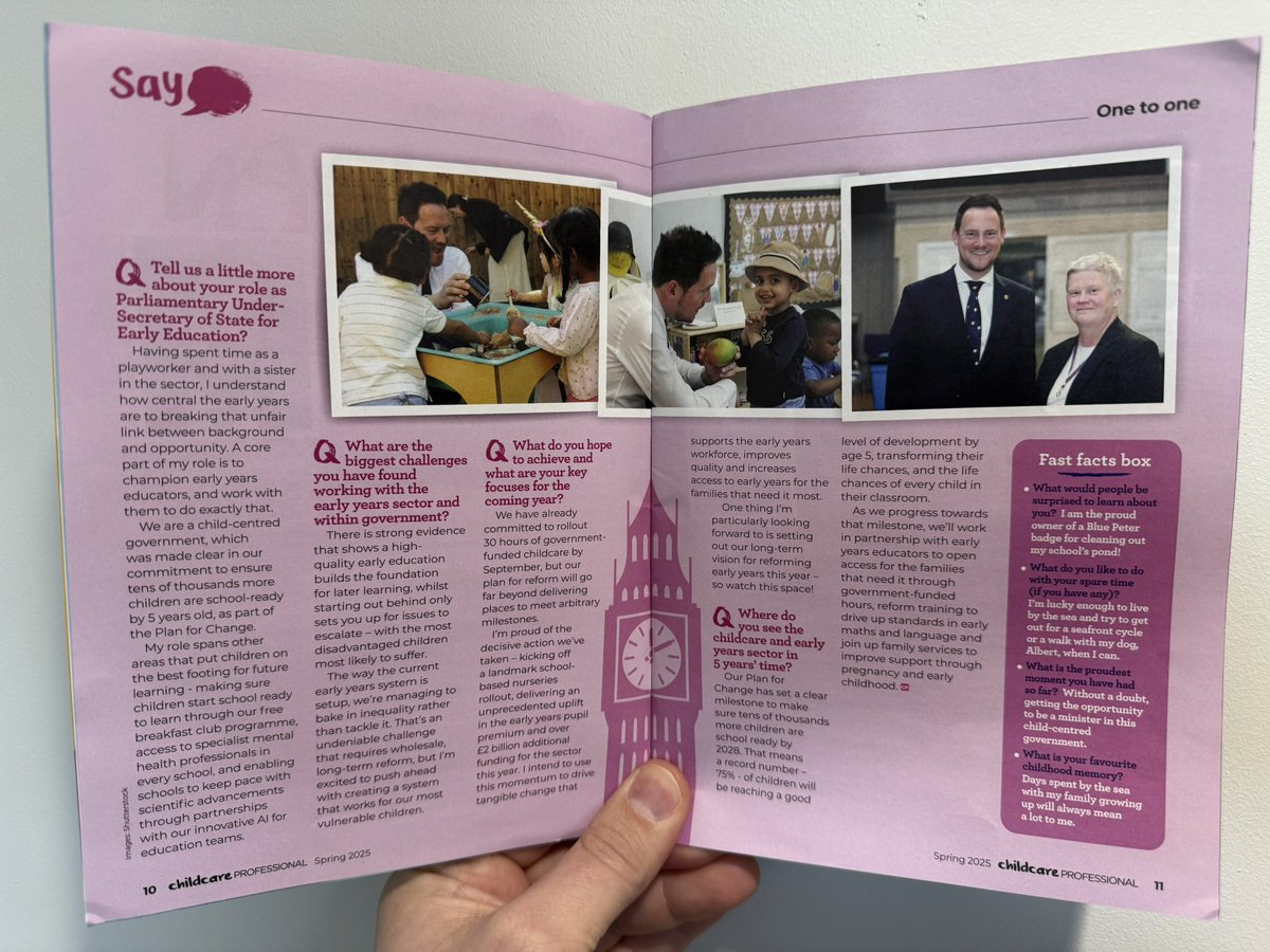 Pleasure to talk with @PACEYchildcare about my inspiration and vision for the early years sector. 

Together, working with the sector, we will give every child the best start in life.
