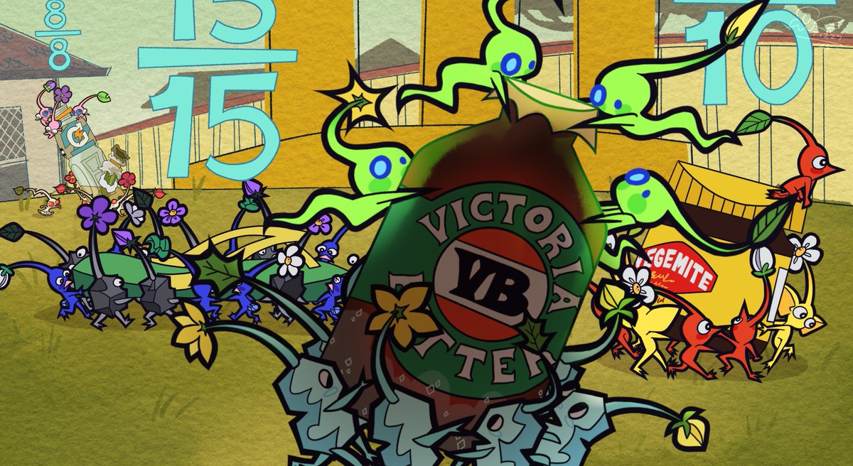 tooblindtizzy's tweet image. pikmin but if it were australian #pikmin
