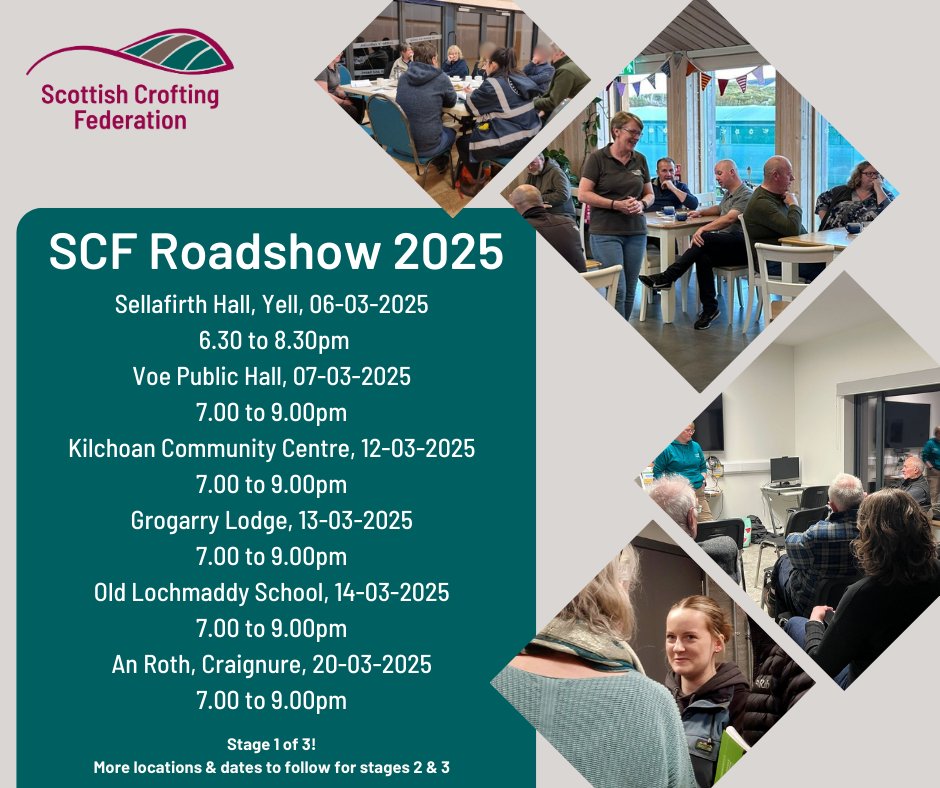 Scottish Crofting Federation (@scotcroftingfed) on Twitter photo Our SCF Roadshow continues! We still have plenty of venues to visit and we look forward to seeing you all there.
Join us for a cuppa and a chat
No need to book just come by.
Visit -crofting.org/upcoming-eventā¦
<a href="/uist_north/">North Uist Development Company (NUDC)</a> <a href="/StorasUibhist/">Stòras Uibhist</a> Our SCF Roadshow continues! We still have plenty of venues to visit and we look forward to seeing you all there.
Join us for a cuppa and a chat
No need to book just come by.
Visit -crofting.org/upcoming-eventā¦
<a href="/uist_north/">North Uist Development Company (NUDC)</a> <a href="/StorasUibhist/">Stòras Uibhist</a>