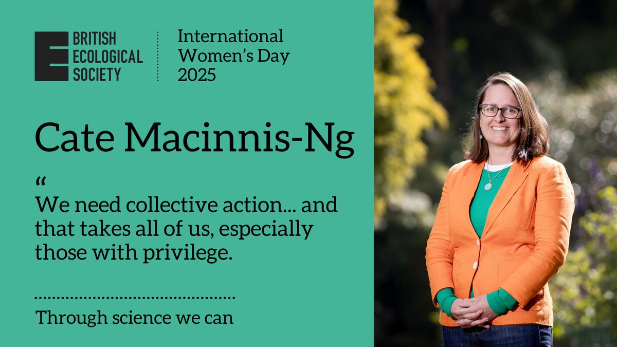 This #InternationalWomensDay we spoke to Senior Editor Cate Macinnis-Ng about her research, her inspirations, and how we can help to #AccelerateAction towards gender equality within ecology 🌲

Read more here 👇
appliedecologistsblog.com/2025/03/04/int…