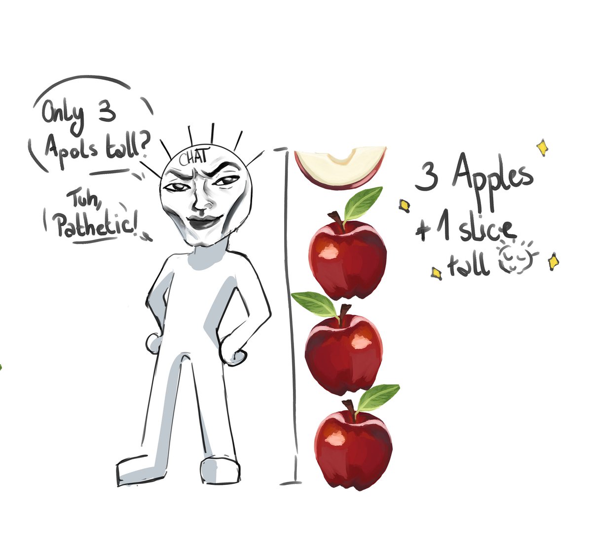 AmiiiArt's tweet photo. Three Apples tall!!! 🍎🍎🍎 #KenjiArt https://t.co/eRqn8mmHDe