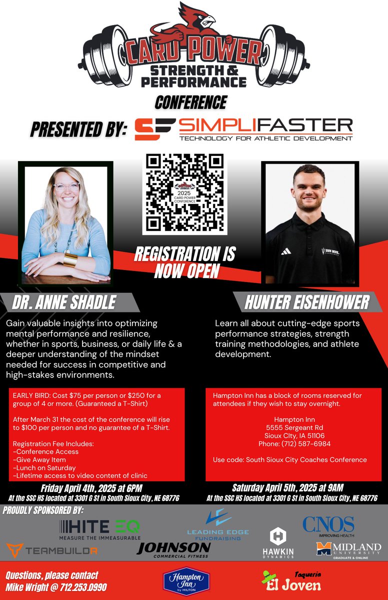 ssc_cardpower's tweet image. "One month from today! 🚀
The @SimpliFaster Card Power Conference is almost here, featuring @Huntereis_sc & @DrAnneHelena. Get ready for top-tier insights on speed, strength, and performance! 🔥 #CardPower #AthleteDevelopment"