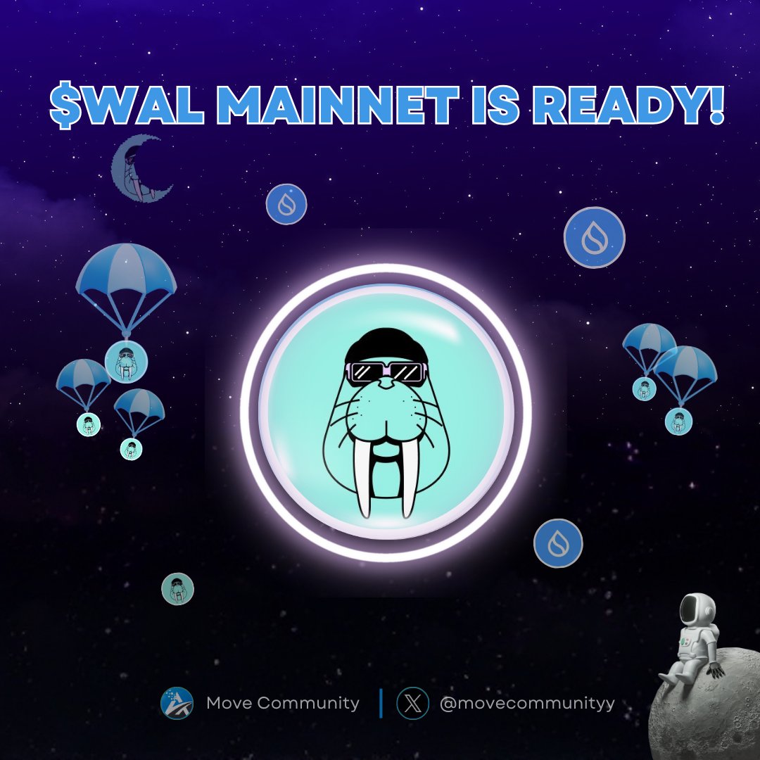 $WAL MAINNET IS READY!🪂

$WAL Mainnet is comming. Are you ready?

1 $WAL = $1 🤔

Like, RT and Drop your $SUI wallet address👇

#Sui #SuiNetwork #Airdrop