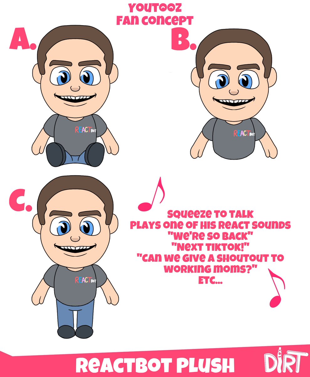 ItsDirt_'s tweet photo. Since Youtooz is making plushies with speakers in them now, we gotta get my man ReactBot. I need him on my desk for every time I’m watching a video

Couldn’t choose which way I wanted the legs to be, so I did all 3
@youtooz @jacksfilms #reactbot #jacksfilms https://t.co/7twcb1okHS