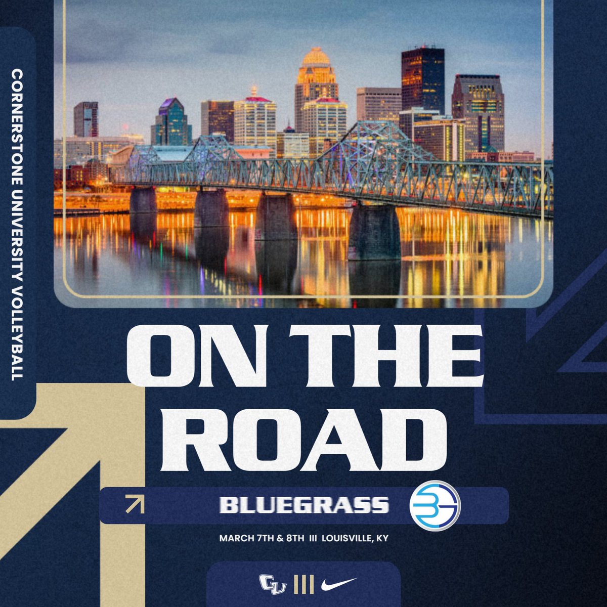 𝗢𝗡 𝗧𝗛𝗘 𝗥𝗢𝗔𝗗 🚗

We are back on the road this weekend.  Coach Chris will be in Louisville, KY searching for future Golden Eagles at Bluegrass!  

Send us your schedules!  CU There! 🤩

#TogetherweSOAR 🦅🏐