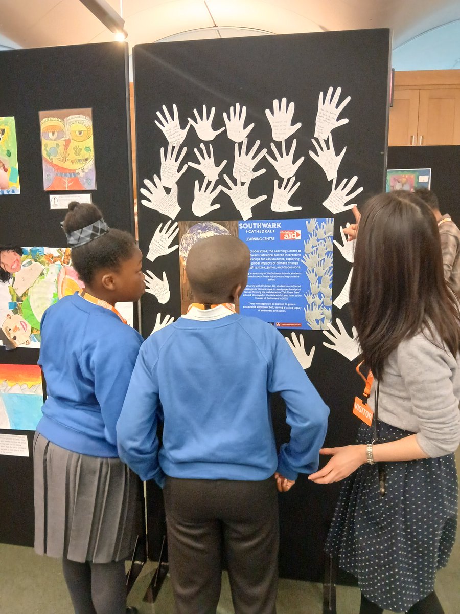 SC_Ed_Learning's tweet photo. Wonderful to witness this powerful call-to-action from young people at the Houses of Parliament today at the #creativeforclimatejustive exhibition that we took part in with six schools whose work was also displayed here @Southwarkcathed last autumn. #C4CJ https://t.co/2CznKc41Rl