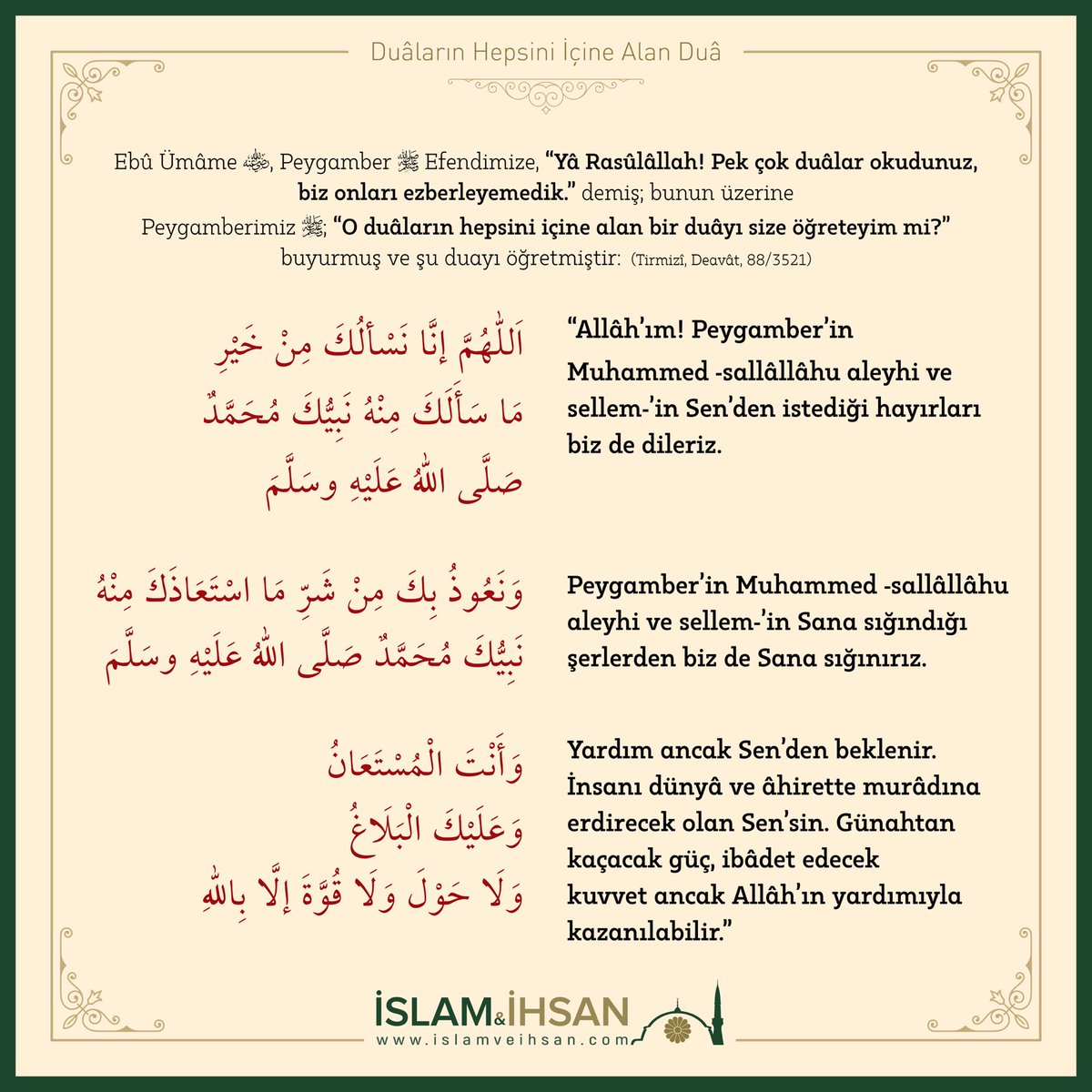 Duların hepsini içine alan dua…