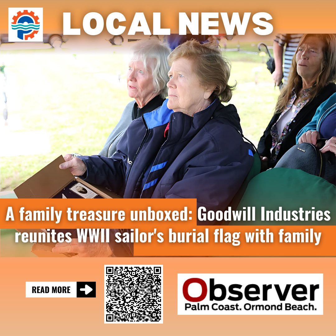 CityofPawtucket's tweet image. A piece of Pawtucket history was rediscovered when Goodwill Industries of Central Florida reunited a WWII sailor’s burial flag with his family, decades after it was originally sent to an address in Pawtucket.