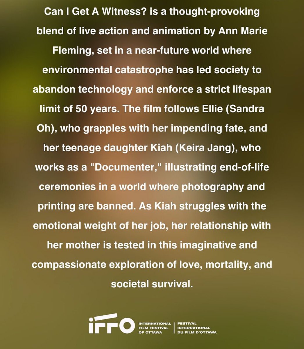 ann marie fleming's can i get a witness (2024), wherein sandra plays one of the central characters, will be the opening film for the international film festival of ottawa on march 12th