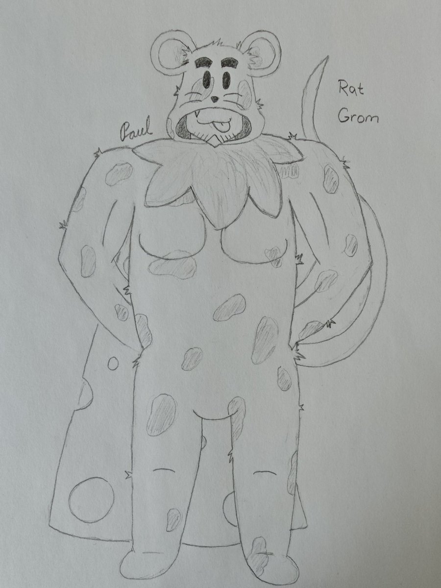 PaulGhostFan's tweet photo. Mmmm I smell something cheesy! 🗣️

Rat Grom is coming to get for himself one too! 🧀🐀

Yes yes, it was awhile I drew him, and so I upgraded him yayy! ❤️

#brawlstarsfanart #brawlstarsgrom https://t.co/HLcwVjTyn5