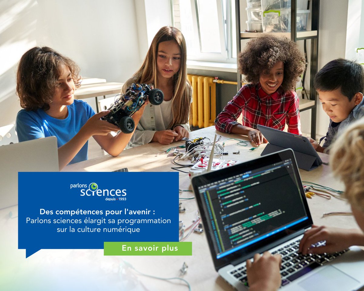 Excellente nouvelle! Le financement de CodeCan 4.0 permettra à Parlons sciences de renforcer l’éducation à l'IA et aux compétences numériques.

bit.ly/3F40YbH #CultureNumérique #Comp
