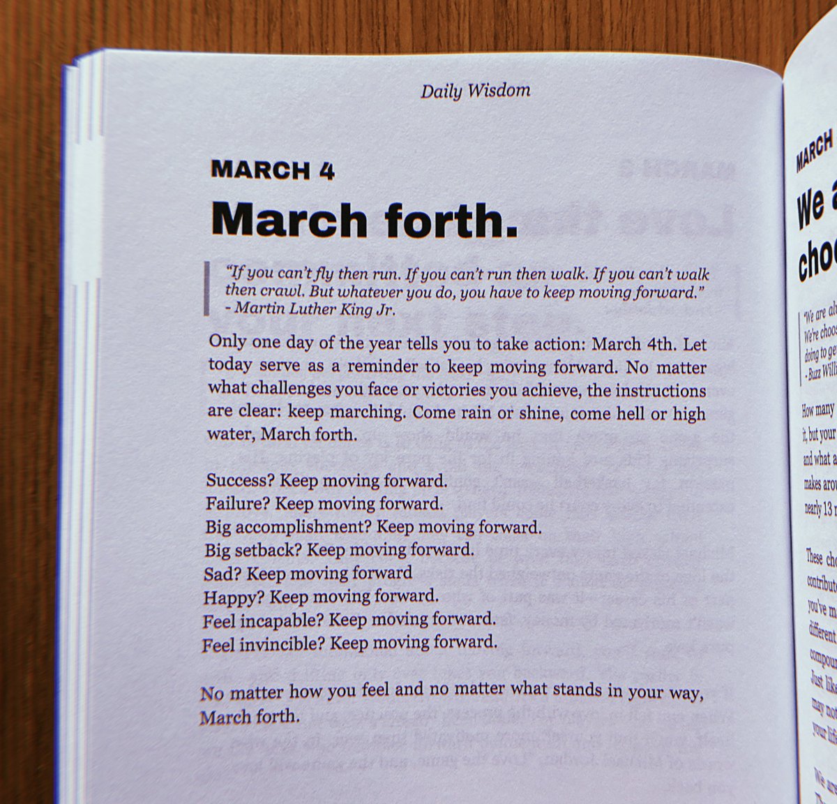 March forth. #DailyWisdom