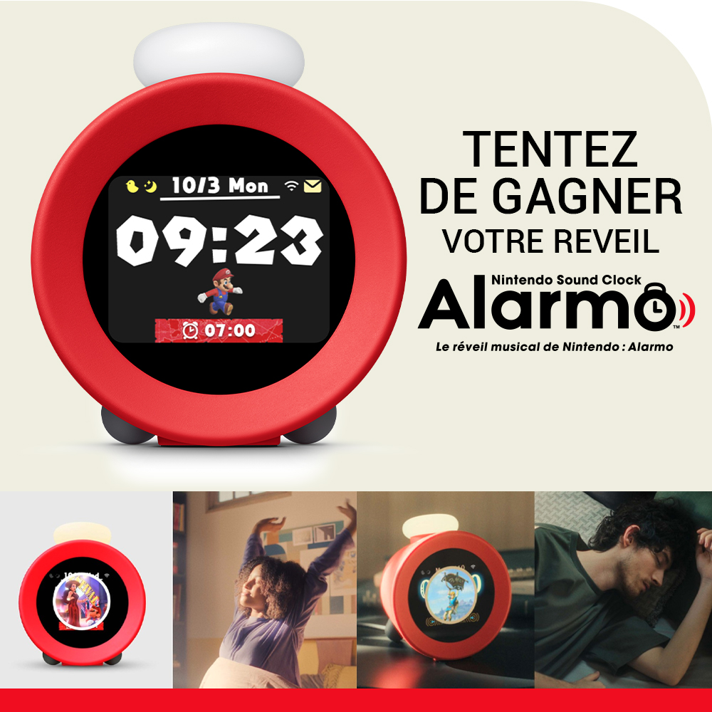 Réveillez-vous avec le réveil intelligent de Nintendo : Alarmo ⏰

Il sera disponible jeudi dans tous nos magasins et sur micromania.fr ! 

En attendant, on vous propose de gagner votre exemplaire ⤵️

⏰ Like⁣⁣⁣, RT &amp; Follow <a href="/Micromania_Fr/">Micromania-Zing</a> 
⏰ Mentionner en réponse