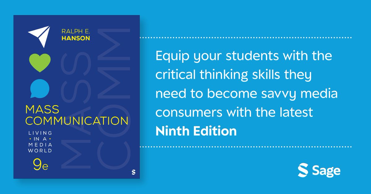 The latest ninth edition of Ralph E. Hanson's "Mass Communication: Living in a Media World" is available now.

See what's new and get your copy here: ow.ly/ruea50Va3jB