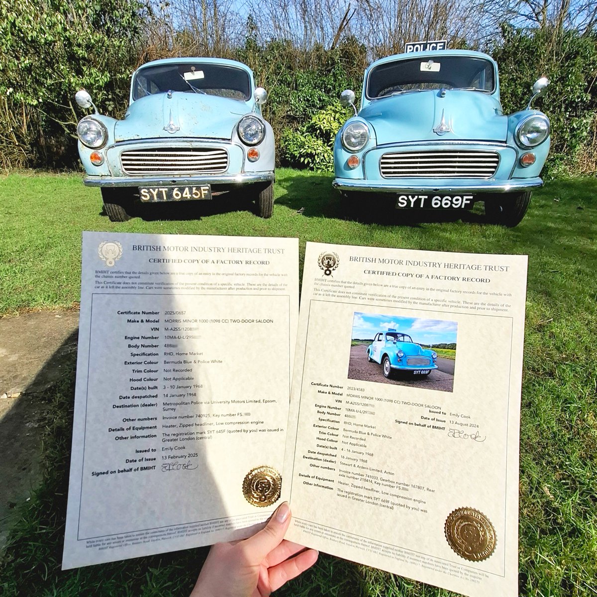 Confirm the provenance of your British classic with a certified copy of the factory record 📝

Why not upgrade to a Premier Certificate and have a photograph (provided by you) included alongside the standard certificate information 📷

Order yours today 👇
britishmotormuseum.co.uk/archive/herita…