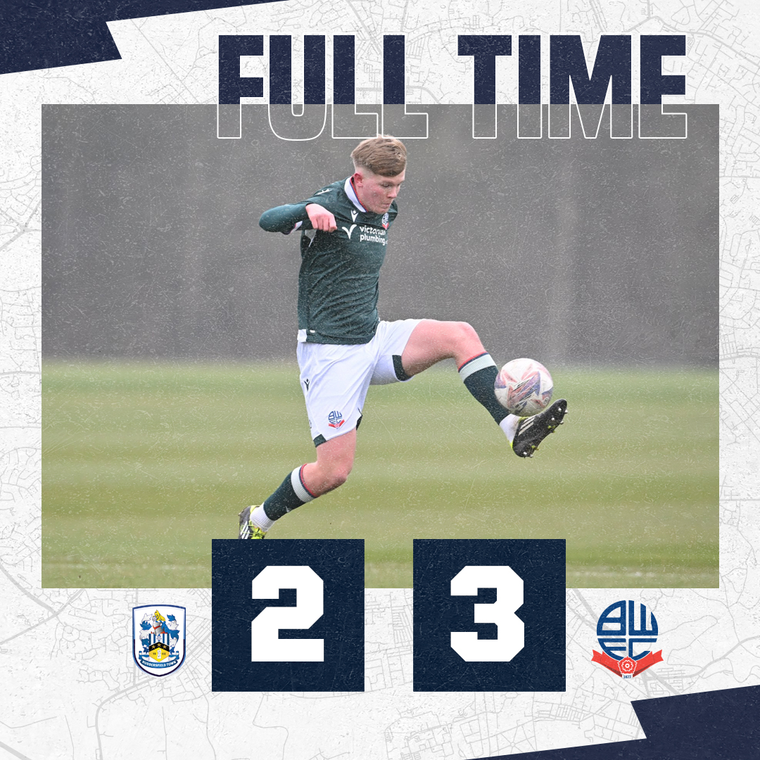 FT | Huddersfield Town 2-3 Wanderers 

A first half goal from Ben Andreucci and a second half brace from Harrison Rice secure the win for Andy Taylor's men! 👏

#bwfc